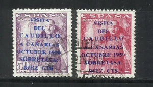 151C-ESPAÑA 1951 Nº1088/1089 VISITA CAUDILLO CANARIAS SOBRECARGA FALSA - Imagen 1 de 1