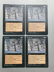 Headstone x4 PLAYSET, MTG Homelands (1995) Common Black Instant NM - Picture 1 of 2