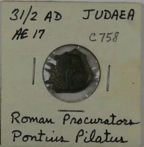 C758 Judaea, AE17 of Roman Procurator Pontius Pilate, Year 18 (LIH), 31-2 AD D - Picture 1 of 4