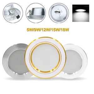 5w 9w 12w 15w 18w Led Downlight Recessed With Gold Ceiling Round Home Spotlight - Picture 1 of 15