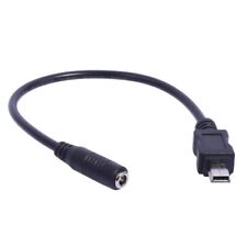 Mini USB 5Pin Male to 3.5x1.35mm Female Cable 20cm Length Black