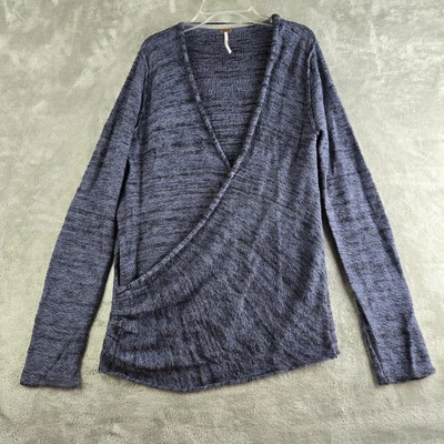 Top Free People para mujer mediano azul marino tejido térmico envoltura sintética mezcla de lino Foto 1 de 4