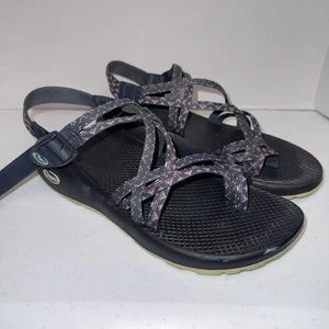 Chaco Women’s Size 9 Sandals Blue Gray Purple Strappy Toe Loop Hiking 🔥👀 - Afbeelding 1 van 12