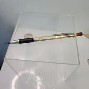 Vtg D.J. Fugle Aluminum Mechanical LEADLOK Pencil - USA Gold tint w/xtra Lead - Picture 1 of 6