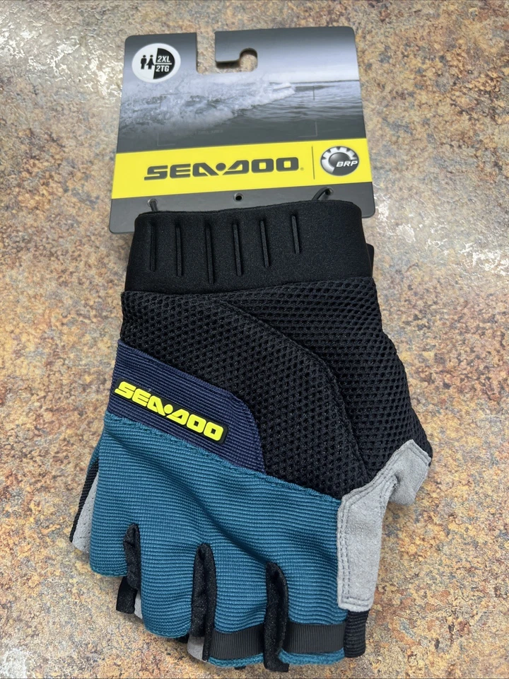 Sea-Doo Choppy Shorty Navy Teal Gloves Unisex 2XL New OEM 4463331474 - Image 1 of 1