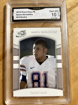 2010 Press Pass Portrait Edition - Aaron Hernandez #24 (RC) GMA 10 - Image 1 of 2