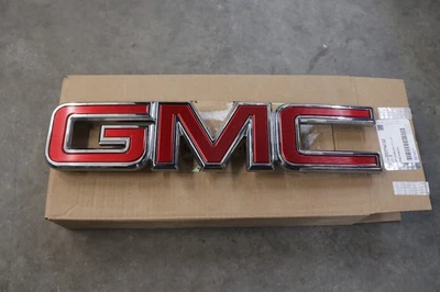 2014-2019 GMC Sierra OEM Front Radiator Grille Emblem Nameplate Red - Image 1 of 4