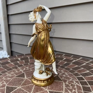 Ernst Bohne & Sohne Gilt Decorated White Porcelain Dancing Female Chipped - Picture 1 of 19