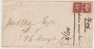 1858 LAURISTON PLACE SCOTS LOCAL CANCEL EDINBURGH 2 x 1d STARS C11 & C9 ? - Bild 1 von 3