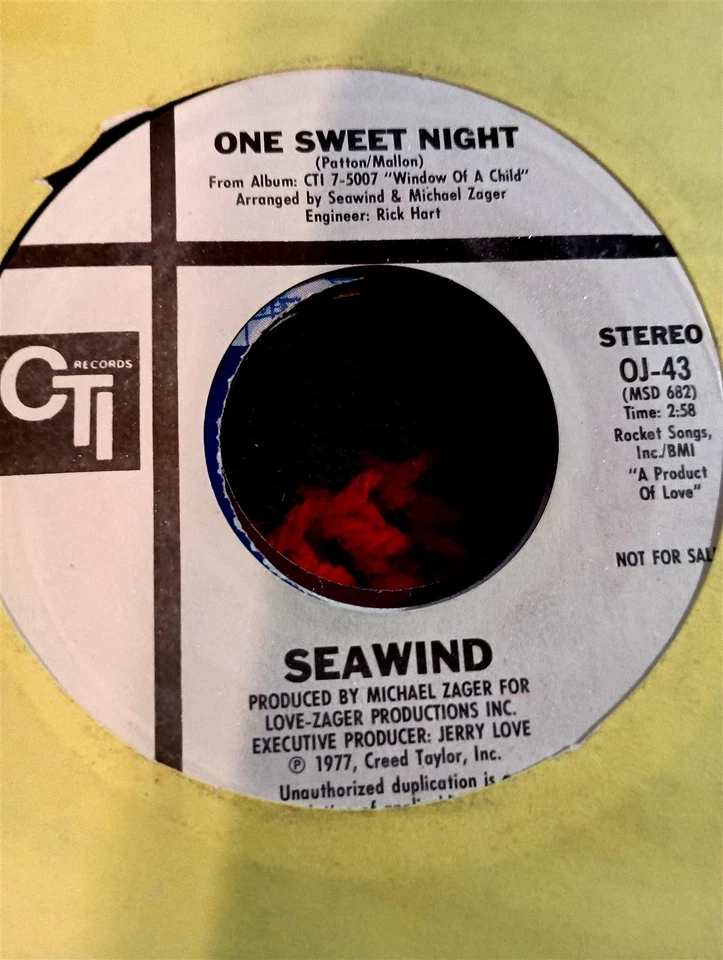 Seawind, One Sweet Night ~ 1977 CTI 45 promo 45 +sleeve Foto 1 de 1