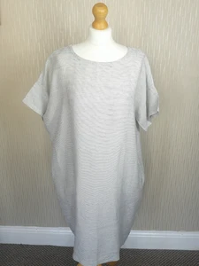 Eileen Fisher Dress Size M Grey 100% Organic Linen Lagenlook Oversized Arty - Picture 1 of 12