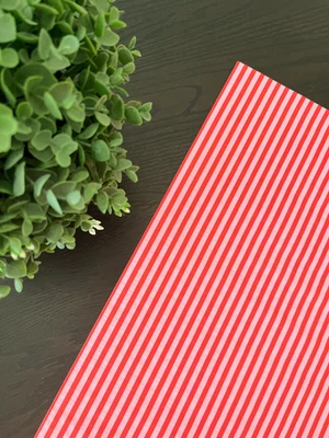 PINK AND RED STRIPES Design Tissue Paper Sheet Choose Size & Package Amount - Image 1 of 4