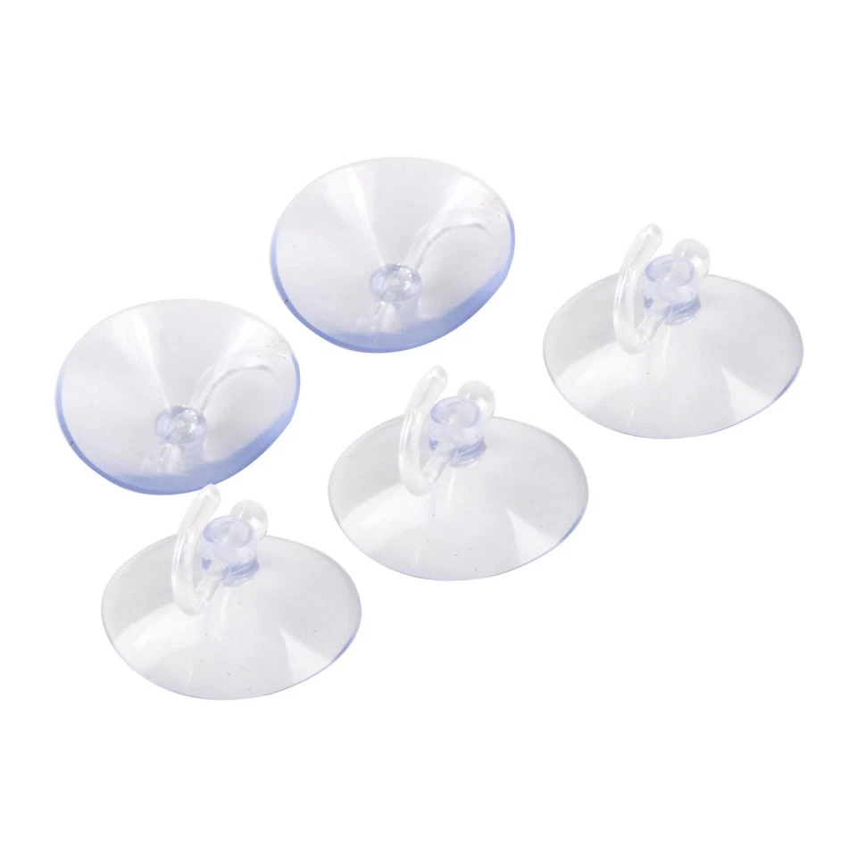Home Kitchen Bathroom 40mm Dia Suction Cup Hook Wall Hangers Clear 5Pcs - Image 1 of 4