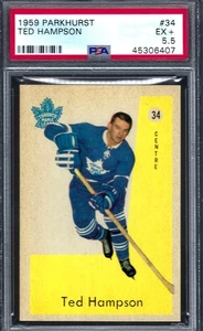 1959 Parkhurst #34 PSA 5.5 Ted Hampson Maple Leafs 34 Nice! - Picture 1 of 2