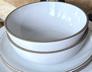 Heath Pottery Set of 2 Cereal Bowls 6.5" Opaque White Stoneware California USA - Picture 1 of 6