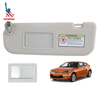 For Hyundai Veloster 2012-2015 Left Driver Side Sun Visor With Mirror Gray Foto 1 de 4