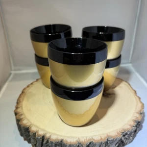 Vintage MCM Thermo-serv Gold Isolierbecher 6er Set Kaffee/Niedrige Kugel 6oz - Bild 1 von 3