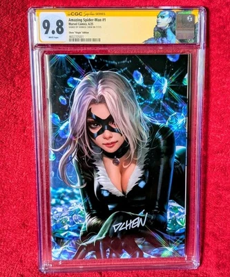 Amazing Spider-Man #1 CGC SS 9.8 Derrick Chew Black Cat Virgin Variant w/ COA - Image 1 of 4