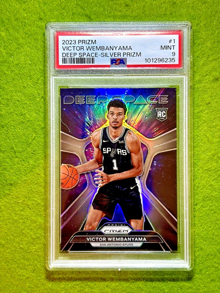 Victor Wembanyama SILVER PRIZM PSA 9 ROOKIE CARD 2023 Panini RC DEEP SPACE Spurs - Image 1 of 4