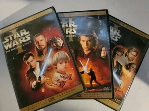Star Wars Prequel Trilogy Episode 1-3, 6-DVD Complete Widescreen Set 1 2 3 Mint - Picture 1 of 6