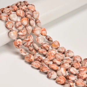 Natural Red Web Jasper Smooth Heart Shape Beads Size 12mm 15.5" Strand - Picture 1 of 2