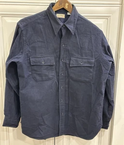 L.L. BEAN Vintage Herren blau Sämisch Tuch Made in USA Arbeit Knopf Hemd 16,5 - Bild 1 von 13