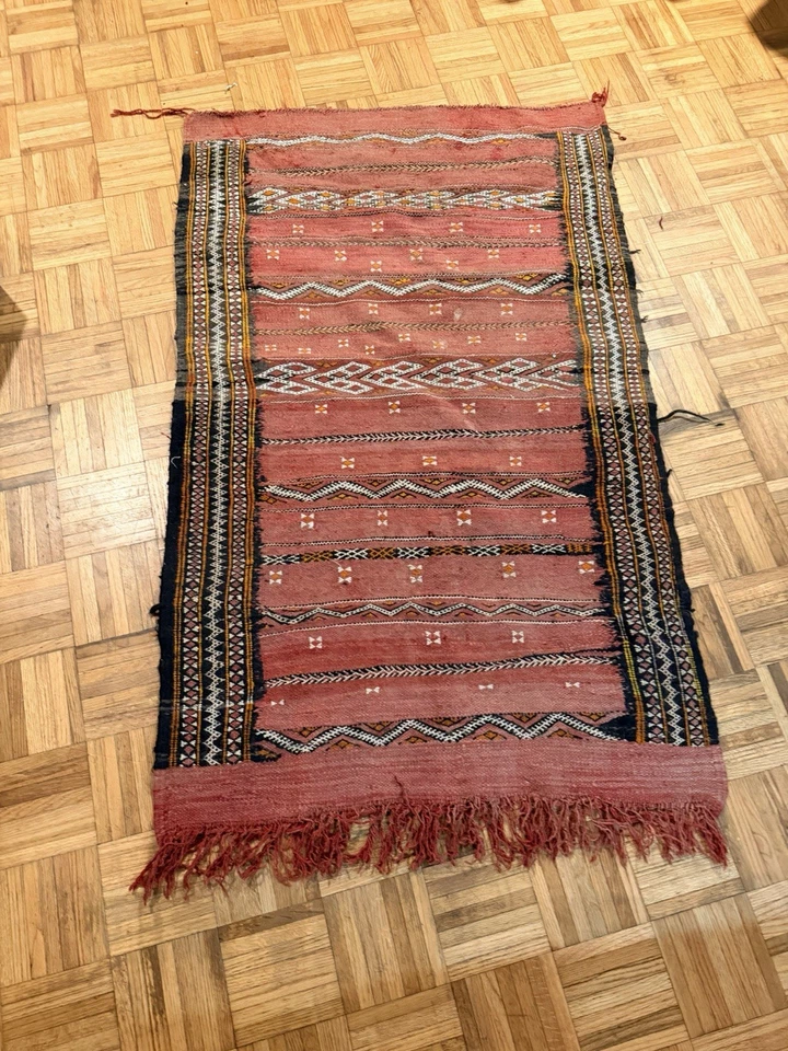 Винтажный ковер Kilim марокканский родной ковер племенной юго-западный ковер килим - Изображение 1 из 4