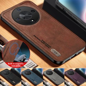 For Honor Magic6 Lite/7/5/400/200/90 Pro Matte Magnetic Leather Phone Case Cover - Picture 1 of 29