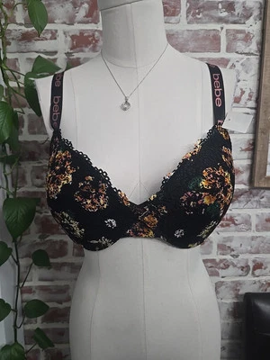 Sujetador Bebe Mujer Talla 38DD Nuevo Negro Floral Encaje Con Aros Acolchado Foto 1 de 4