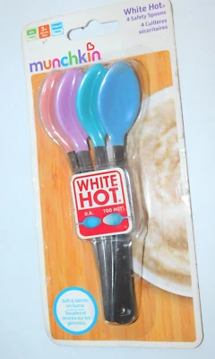 Munchkin 4pk White Hot Baby Spoons BPA Free Changes Color when Hot - Image 1 of 4