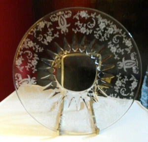 1940s New Martinsville Prelude Clear Etched Glass 7 1/2" Plate Mayonnaise Liner - Picture 1 of 2