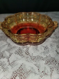 Vintage 1950's Jeanette Glass Amberina 2 Handle Bowl - Picture 1 of 9