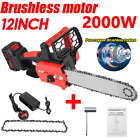 1 Batteries 6/12''4000W Mini Cordless Chainsaw Electric One-Hand Saw Wood Cutter