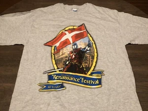 2010 Minnesota Renaissance Festival 40 Years Knight Logo Large Gray T Shirt - Picture 1 of 5