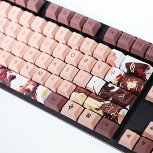 Stock Genshin Impact Hu Tao 108 Keys PBT Keycap Cherry MX f/ Mechanical Keyboard - Picture 1 of 9