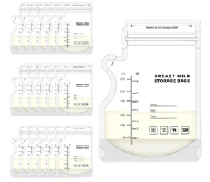 100 Pcs Breast Milk Storage Bags, 250Ml No-Leak Disposable Pouches for Freezer - Picture 1 of 6