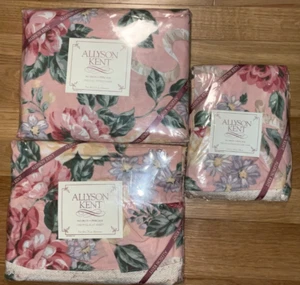Allyson Kent Stevens Floral Brittany Garden Full Flat, Fitted Sheet 2-Full Cases - Picture 1 of 9