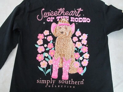 NUEVA Camiseta Simply Southern LS Talla M Doodle Perro con SWEETHEART OF THE RODEO Foto 1 de 4