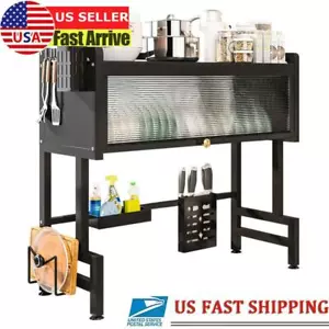 Kitchen Storage Cabinet Steel Kitchen Drain Shelf Over The Sink Dish Drying Rack - Picture 1 of 13