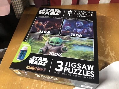 Nuevo Sellado Guerra de las Galaxias Thomas Kincade 3 Rompecabezas LOTE Mandalorian 750 700 550 Foto 1 de 4