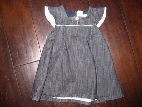 Abito bambino BURBERRY blu denim cotone taglia 9M 71 cm RN 113746 B 92236