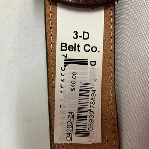 3D Belt Company Western Belt Boys Size 24 Brown Genuine Leather D4202 - Picture 1 of 12
