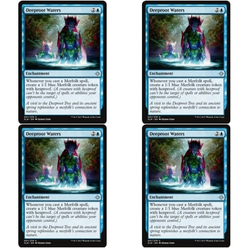 4 x DEEPROOT WATERS NM Ixalan MTG Blue - Enchantment Unc - Image 1 of 1