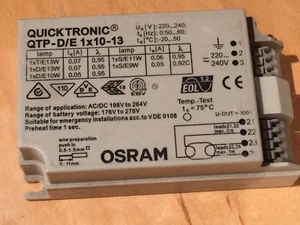 Osram QTP-D/E 1x10-13 Quicktronic Ballast - Picture 1 of 4