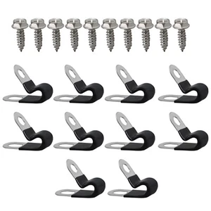 10 Pcs Brake Line Clips Cable Clamps Wire Fastener Fit for 3/16" Tube - Picture 1 of 7