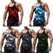 US Men Stringer Bodybuilding Tank Top Gym Singlet Muscle Tee T Shirt Sports Vest