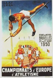 Original vintage poster BRUSSELS ATHLETICS EC 1950 BELGIUM - Bild 1 von 1