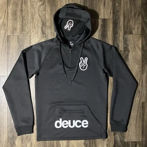Deuce Marke Herren S Hoodie 1/4 Reißverschluss Performance Sport Taschen bestickt Neu mit Etikett - Bild 1 von 7
