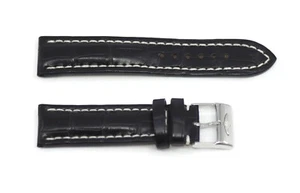 Breitling Black Leather Strap 22mm - Picture 1 of 2