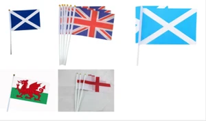 10 Fabric Hand Waving Flag England Scotland Welsh Football Celebration Party - Picture 1 of 11